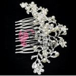 Accesoriu modern pentru decor par CA016AA Argintiu cu cristale si perle Accesoriu modern pentru decor par CA016AA Argintiu cu cristale si perle